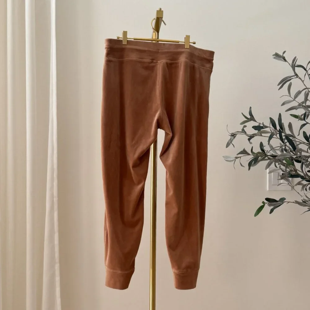 DKNY Sport Velour Jogger | Caramel | Drawstring Waist | Size L - Picture 5 of 9